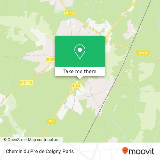 Mapa Chemin du Pré de Coigny