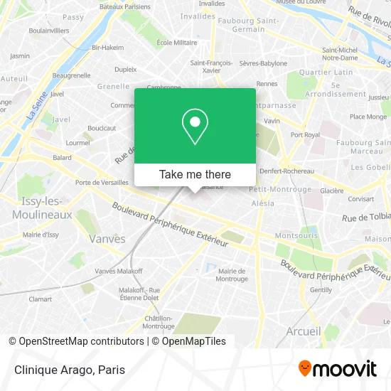 Clinique Arago map