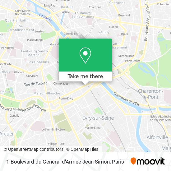 Mapa 1 Boulevard du Général d'Armée Jean Simon
