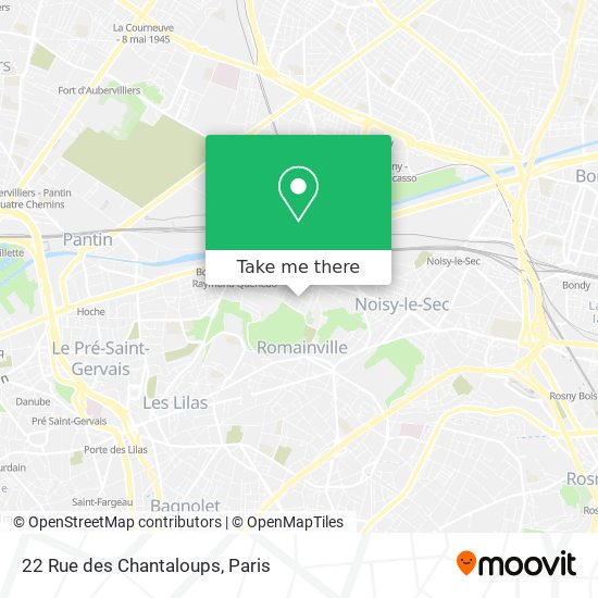 Mapa 22 Rue des Chantaloups