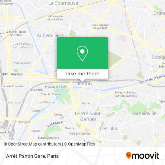 Arrêt Pantin Gare map