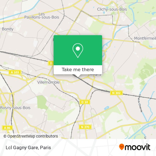 Lcl Gagny Gare map