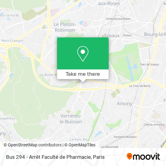 Bus 294 - Arrêt Faculté de Pharmacie map