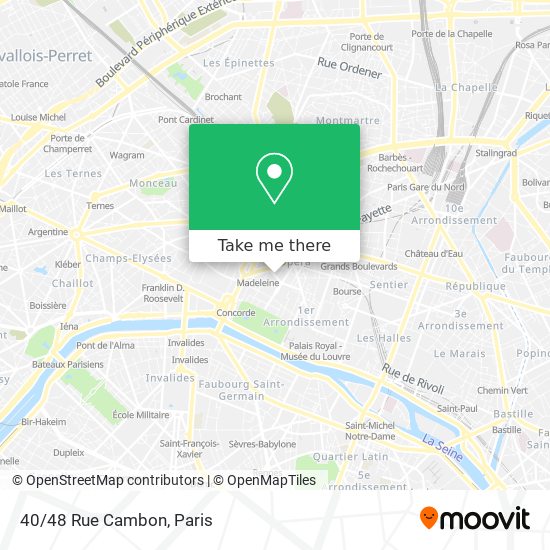 Mapa 40/48 Rue Cambon
