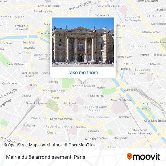 Mapa Mairie du 5e arrondissement