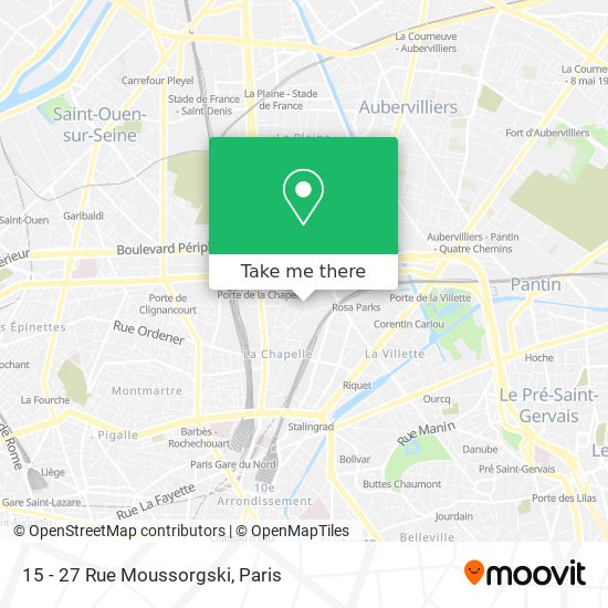 Mapa 15 - 27 Rue Moussorgski