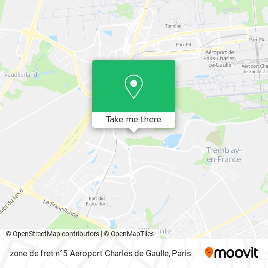 Mapa zone de fret n°5 Aeroport Charles de Gaulle