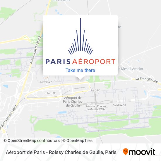 Mapa Aéroport de Paris - Roissy Charles de Gaulle