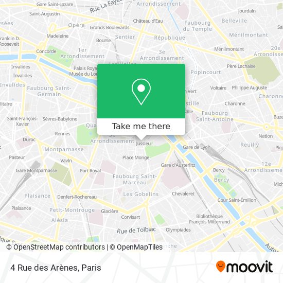 Mapa 4 Rue des Arènes