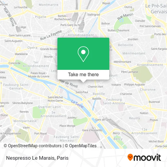 Nespresso Le Marais map