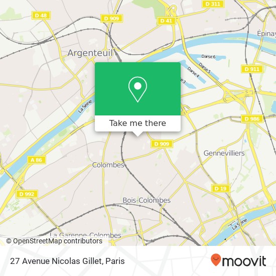 Mapa 27 Avenue Nicolas Gillet