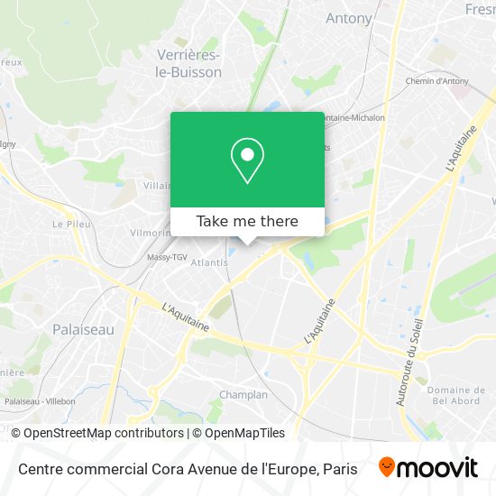 Mapa Centre commercial Cora Avenue de l'Europe