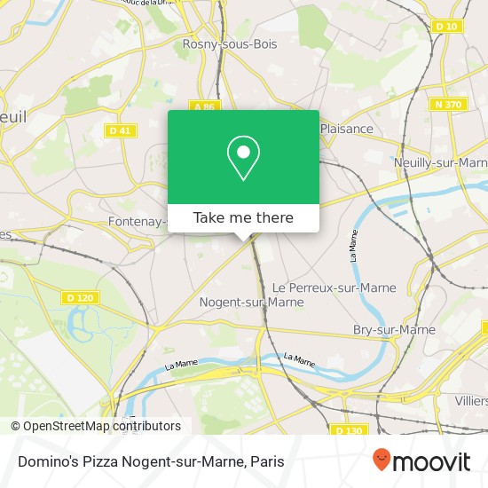 Mapa Domino's Pizza Nogent-sur-Marne