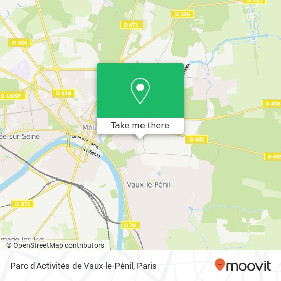 Mapa Parc d'Activités de Vaux-le-Pénil