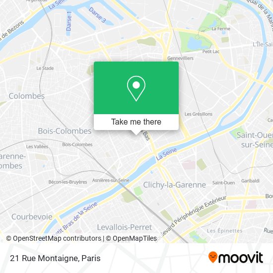 Mapa 21 Rue Montaigne