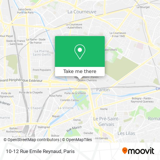 Mapa 10-12 Rue Emile Reynaud