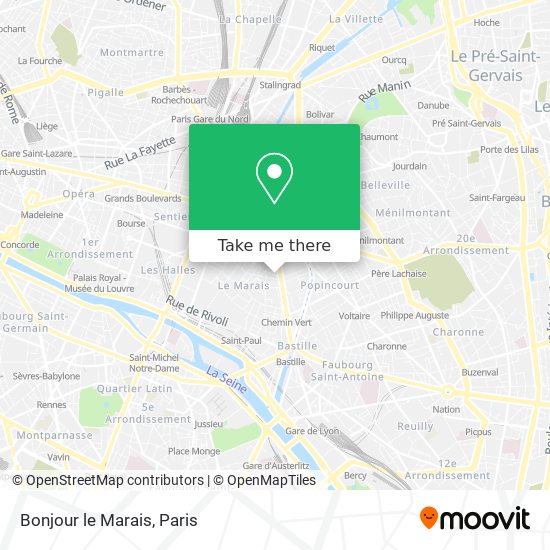 Mapa Bonjour le Marais