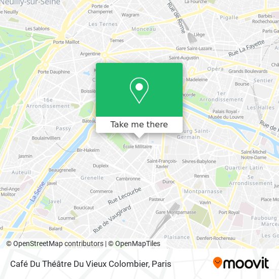 Mapa Café Du Théâtre Du Vieux Colombier