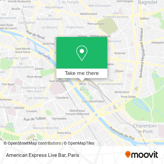 Mapa American Express Live Bar