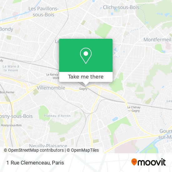 Mapa 1 Rue Clemenceau