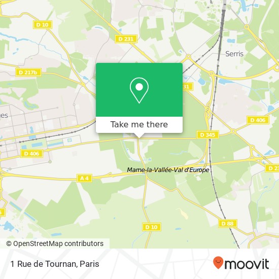 Mapa 1 Rue de Tournan