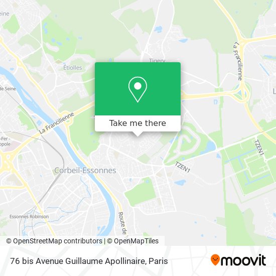 Mapa 76 bis Avenue Guillaume Apollinaire