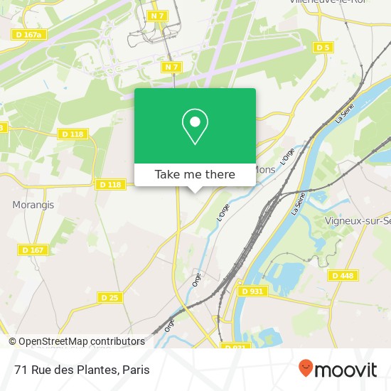 Mapa 71 Rue des Plantes