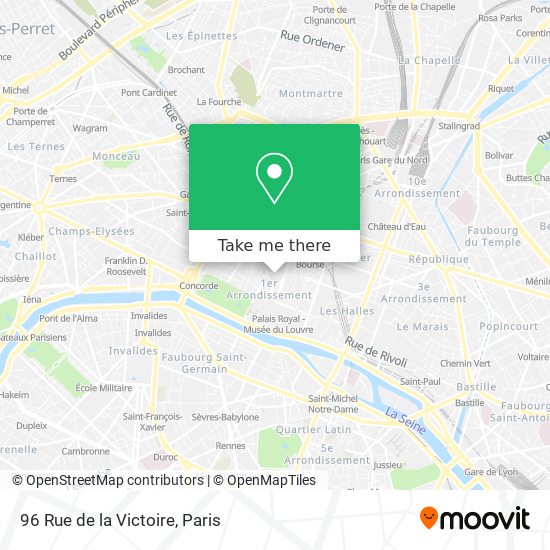 Mapa 96 Rue de la Victoire