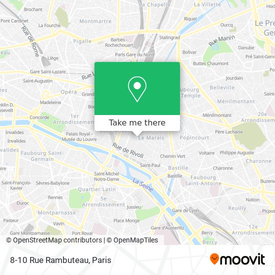 Mapa 8-10 Rue Rambuteau