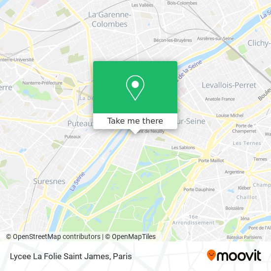 Mapa Lycee La Folie Saint James