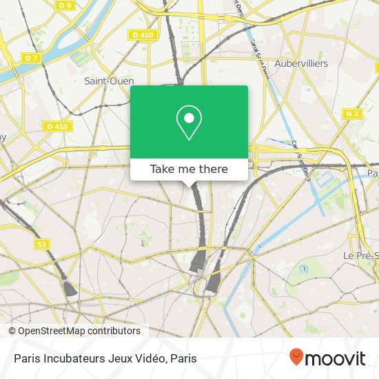 Paris Incubateurs Jeux Vidéo map