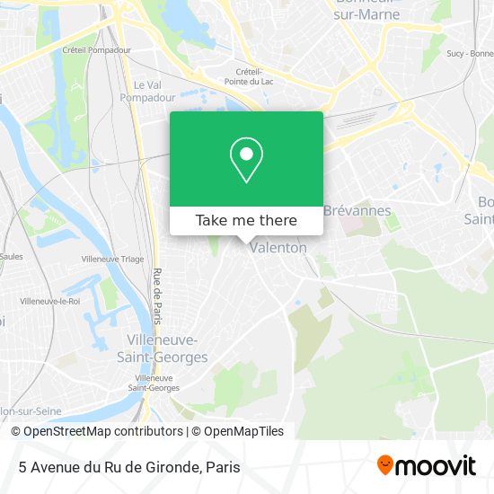 Mapa 5 Avenue du Ru de Gironde