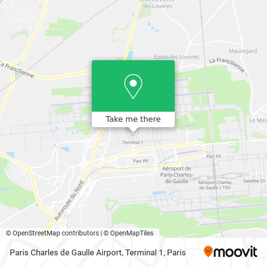 How to get to Paris Charles de Gaulle Airport, Terminal 1 in Mauregard by  Bus, Light Rail, RER or Train?