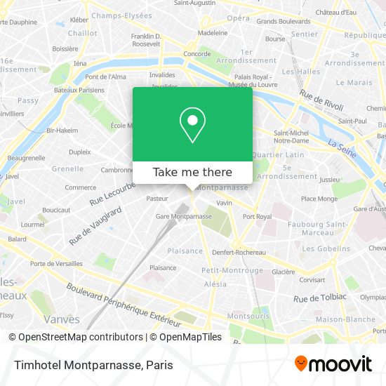 Mapa Timhotel Montparnasse
