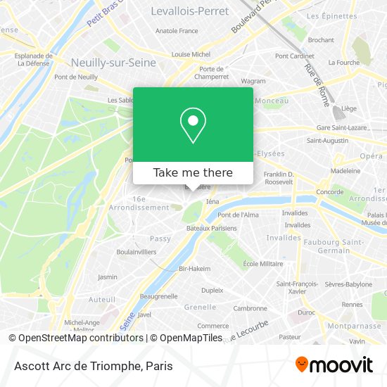 Mapa Ascott Arc de Triomphe