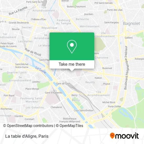 La table d'Aligre map