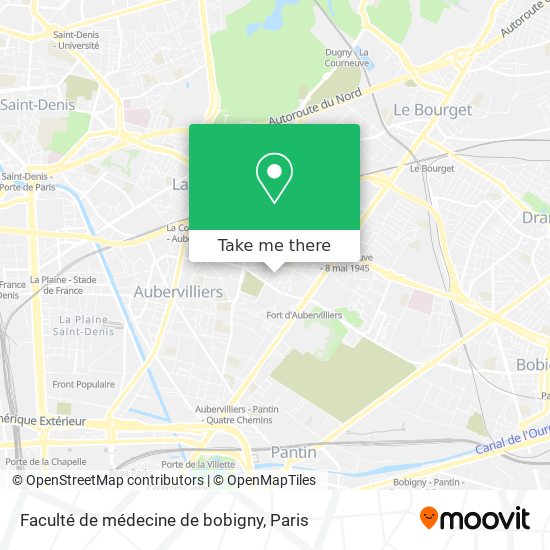 Faculté de médecine de bobigny map