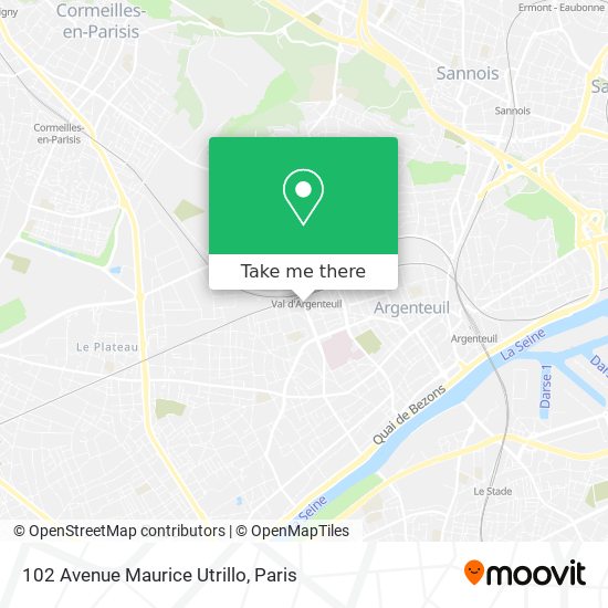 Mapa 102 Avenue Maurice Utrillo
