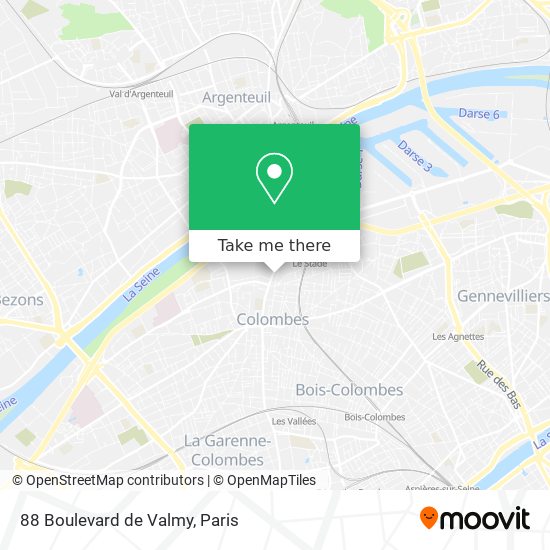 Mapa 88 Boulevard de Valmy