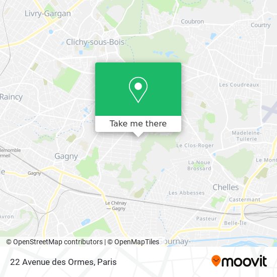 Mapa 22 Avenue des Ormes