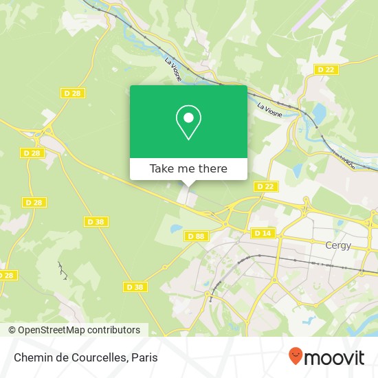 Mapa Chemin de Courcelles