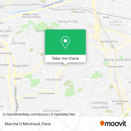 Mapa Marché U Montreuil