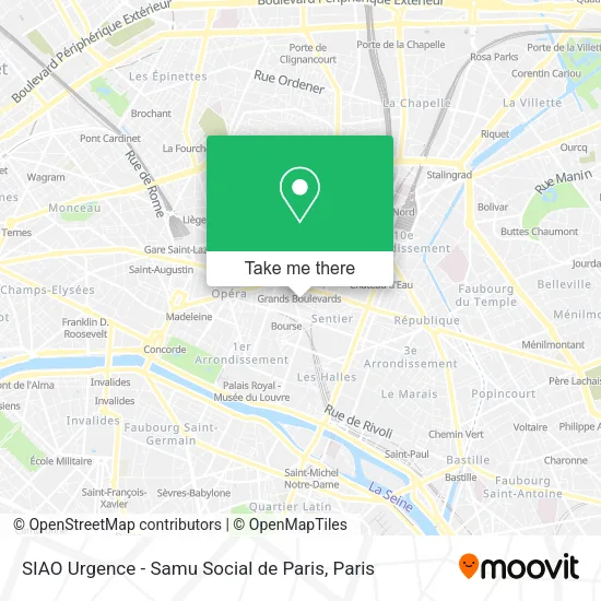 SIAO Urgence - Samu Social de Paris map