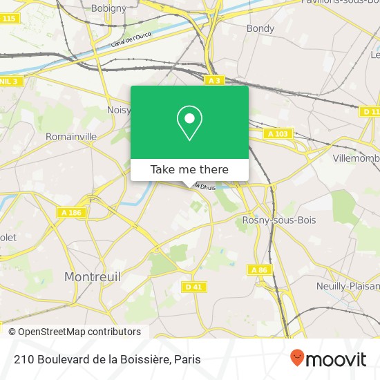 Mapa 210 Boulevard de la Boissière