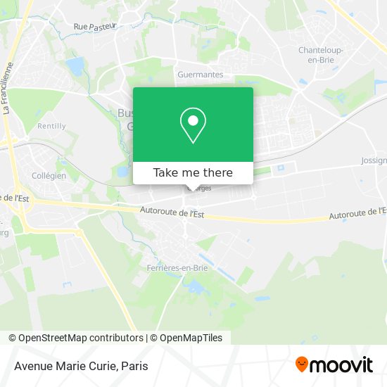 Mapa Avenue Marie Curie