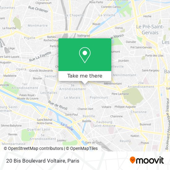 20 Bis Boulevard Voltaire map
