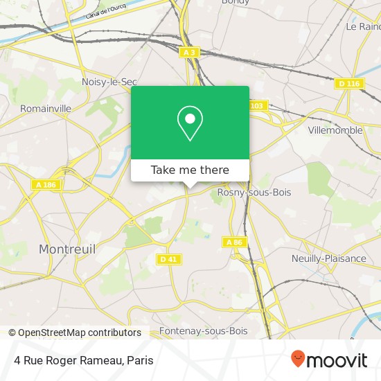 Mapa 4 Rue Roger Rameau