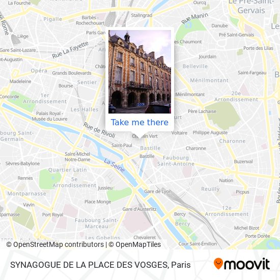 SYNAGOGUE DE LA PLACE DES VOSGES map