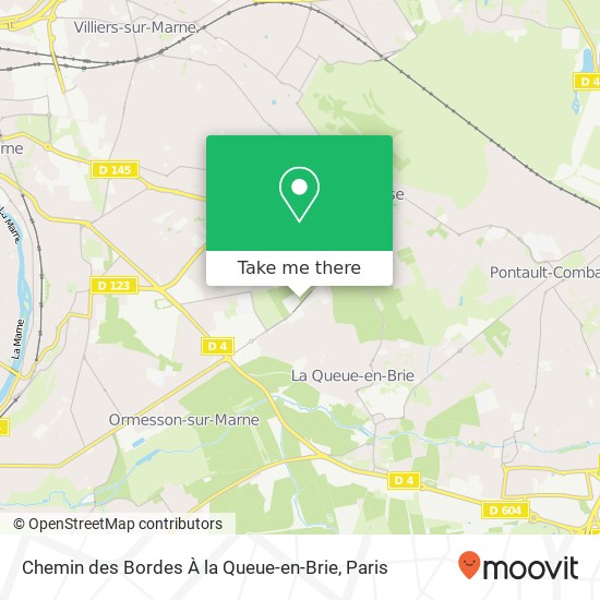 Mapa Chemin des Bordes À la Queue-en-Brie