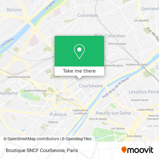 Mapa Boutique SNCF Courbevoie